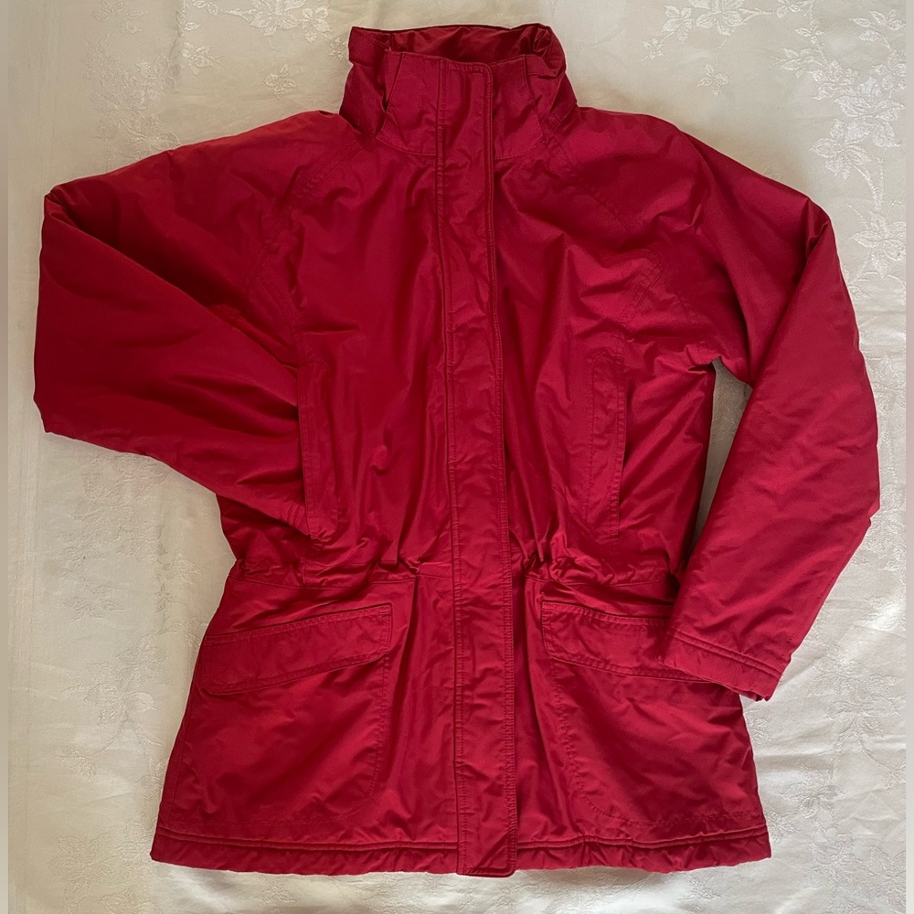 LL BEAN Womens Coat Jacket Medium Thinsulate Full Zip Snap Ski Parka Snowboard